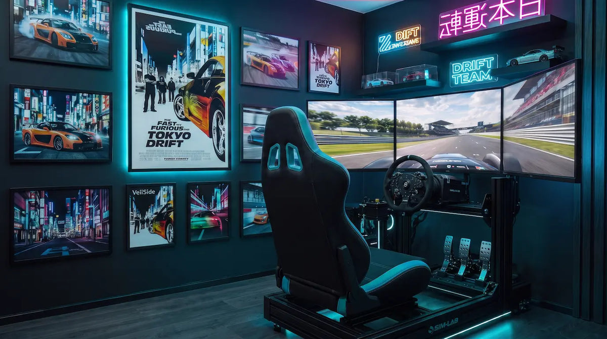 Setup de streaming et de gaming avec écrans reliés